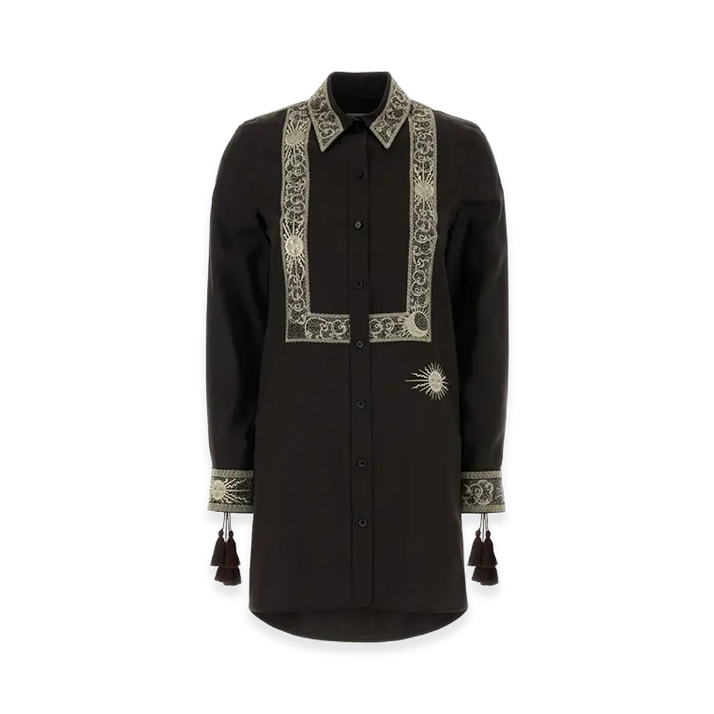Burberry Women's Silk Shirt Dress "Brown/Chocolate"