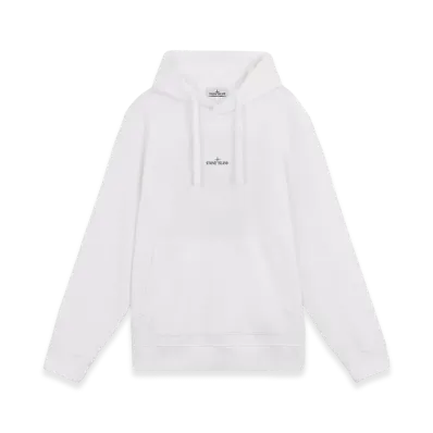 Stone Island 66488 Brushed Organic Cotton Fleece Sweatshirt with Optical Three Embroidery - 24FW "White"