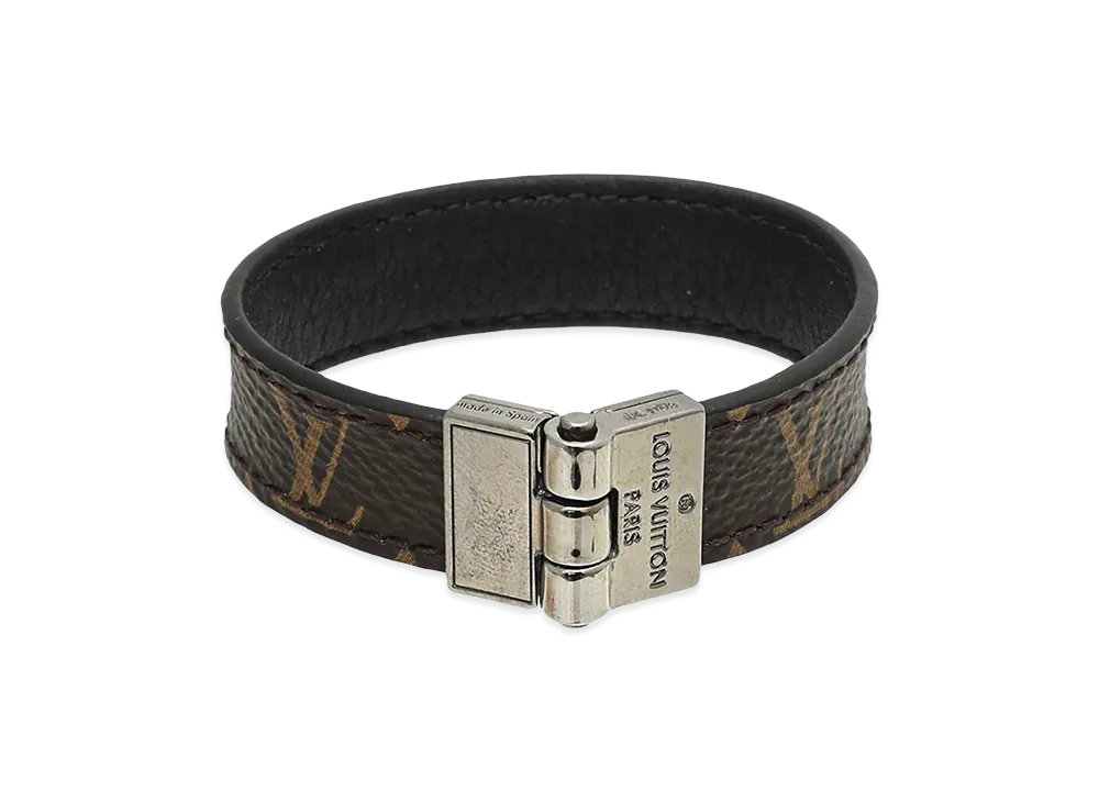 Louis Vuitton Monogram Brass Hinge Bracelet "Brown"