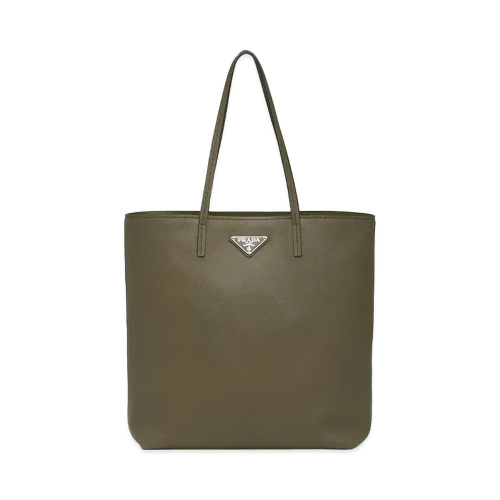 PRADA Saffiano Leather Tote Bag "Khaki"