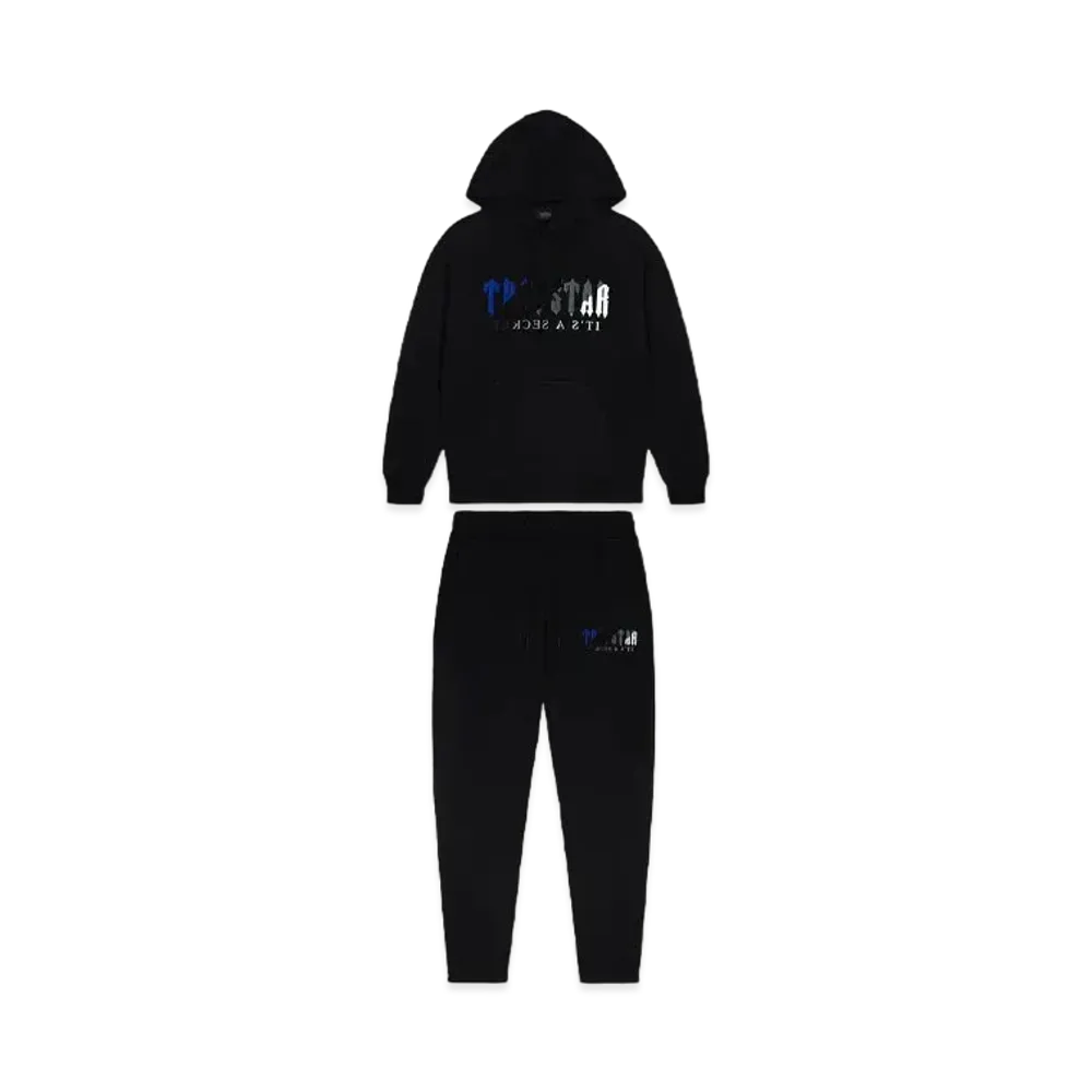 TRAPSTAR Decoded Chenille Hooded Tracksuit "Black Ice Edition 2.0"