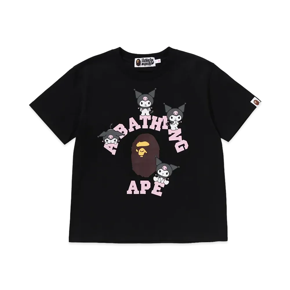 A BATHING APE x Kuromi Kids College Mini Tee "Black"