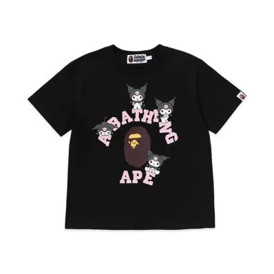 A BATHING APE x Kuromi Kids College Mini Tee "Black"