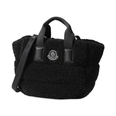 MONCLER Women's Mini Caradoc Fleece Boa Bag "Black"