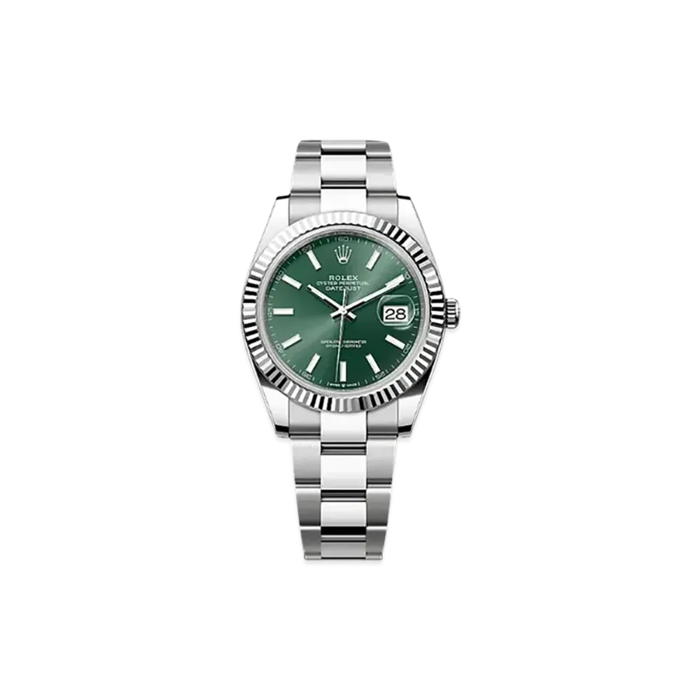 ROLEX Datejust 41 Oystersteel & White Gold "Green"