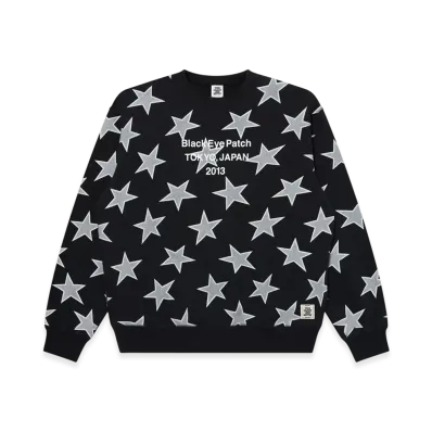 BlackEyePatch Star Patterned Brand Origin Crew Sweat "Black"