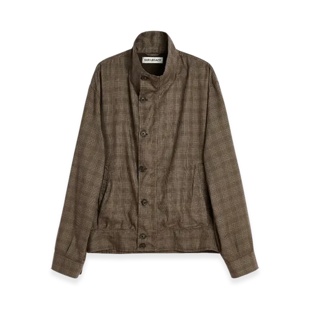 OUR LEGACY Mock Bomber "Dirty Brown Glen Plaid"