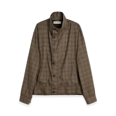 OUR LEGACY Mock Bomber "Dirty Brown Glen Plaid"