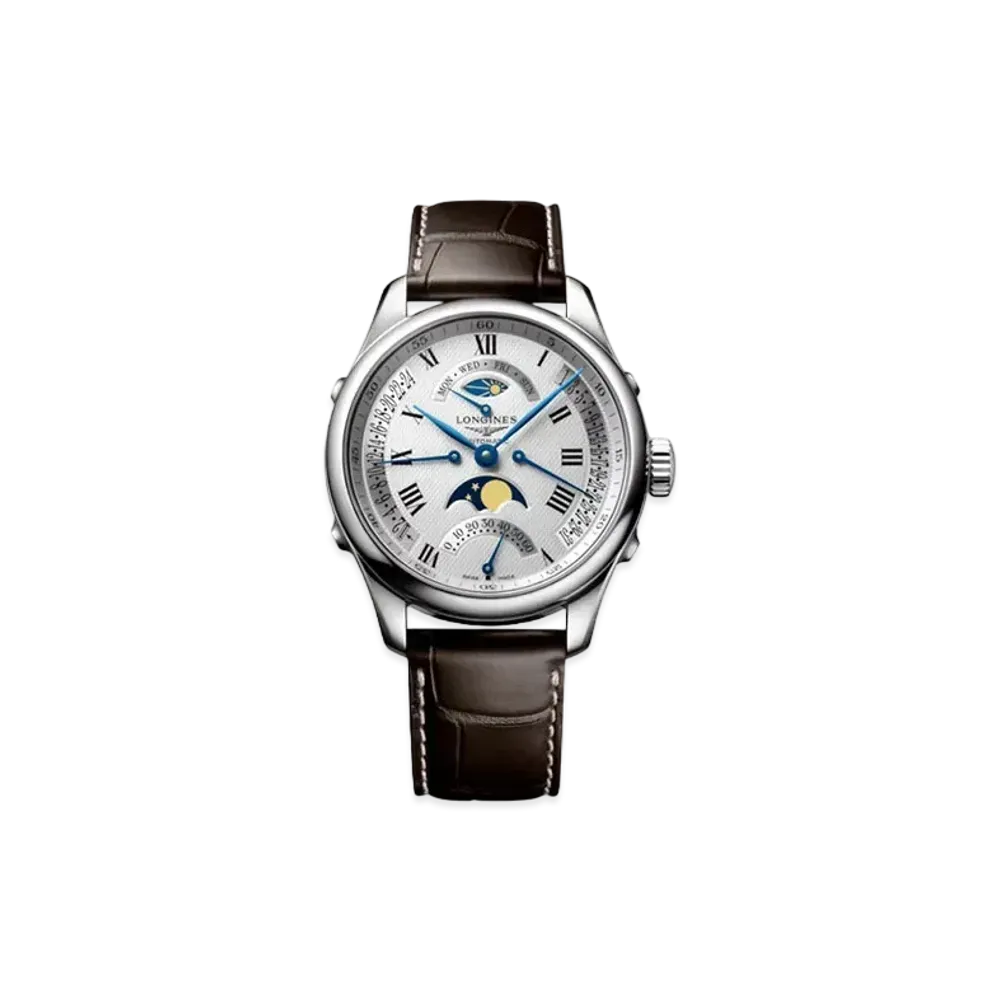 Longines Master Collection 41.00mm "Silver Barleycorn/Stainless Steel/Brown" L2.738.4.71.3