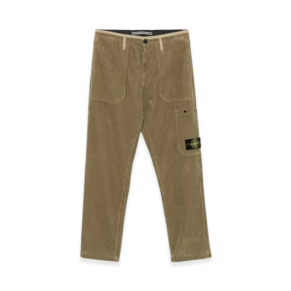 Stone Island 32604 Organic Cotton Corduroy 800 Pockets Cargo Pants - 24FW "Biscuit"