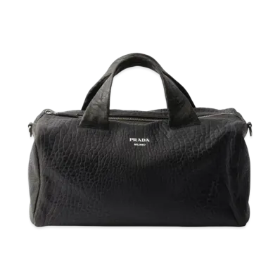 PRADA Nappa Leather Duffle Bag "Black"