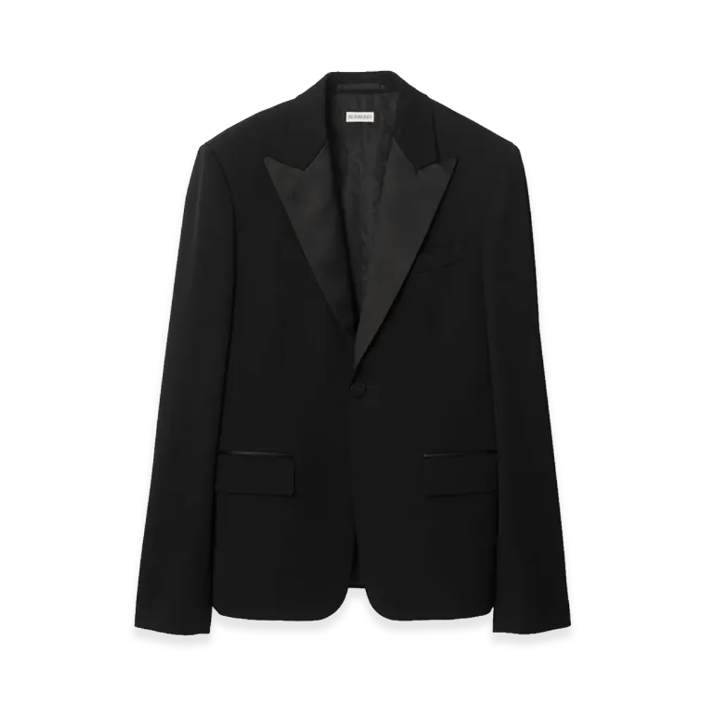 Burberry Grain de Poudre Wool Tuxedo Jacket "Black"