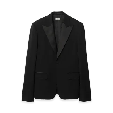 Burberry Grain de Poudre Wool Tuxedo Jacket "Black"