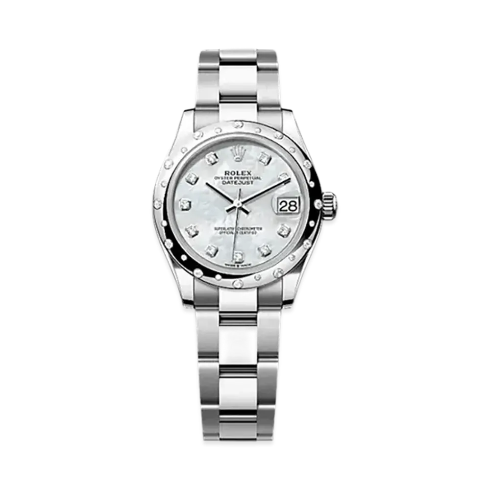 ROLEX Datejust 31mm Oystersteel & White Gold Diamond 278344RBR "White Mother-of-Pearl"