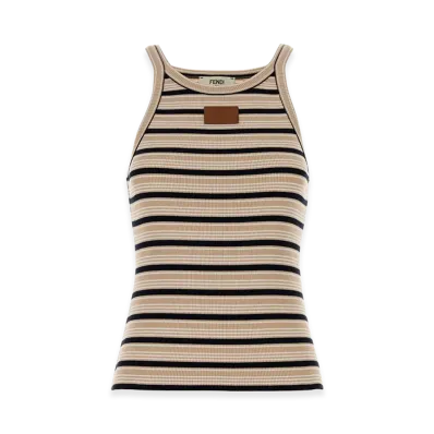 FENDI Women's Embroidered Cotton Tank Top "Multi"