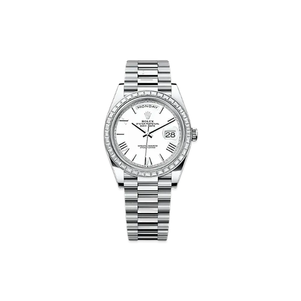 ROLEX Day-Date 40mm Platinum Diamond 228396TBR "White"