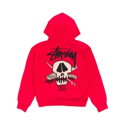 Stussy Fresh Foils Hoodie Garment Dyed "Red"