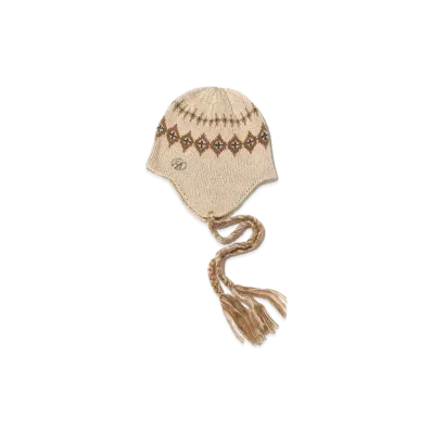 atmos Pink Nordic pattern knit hat "Beige"