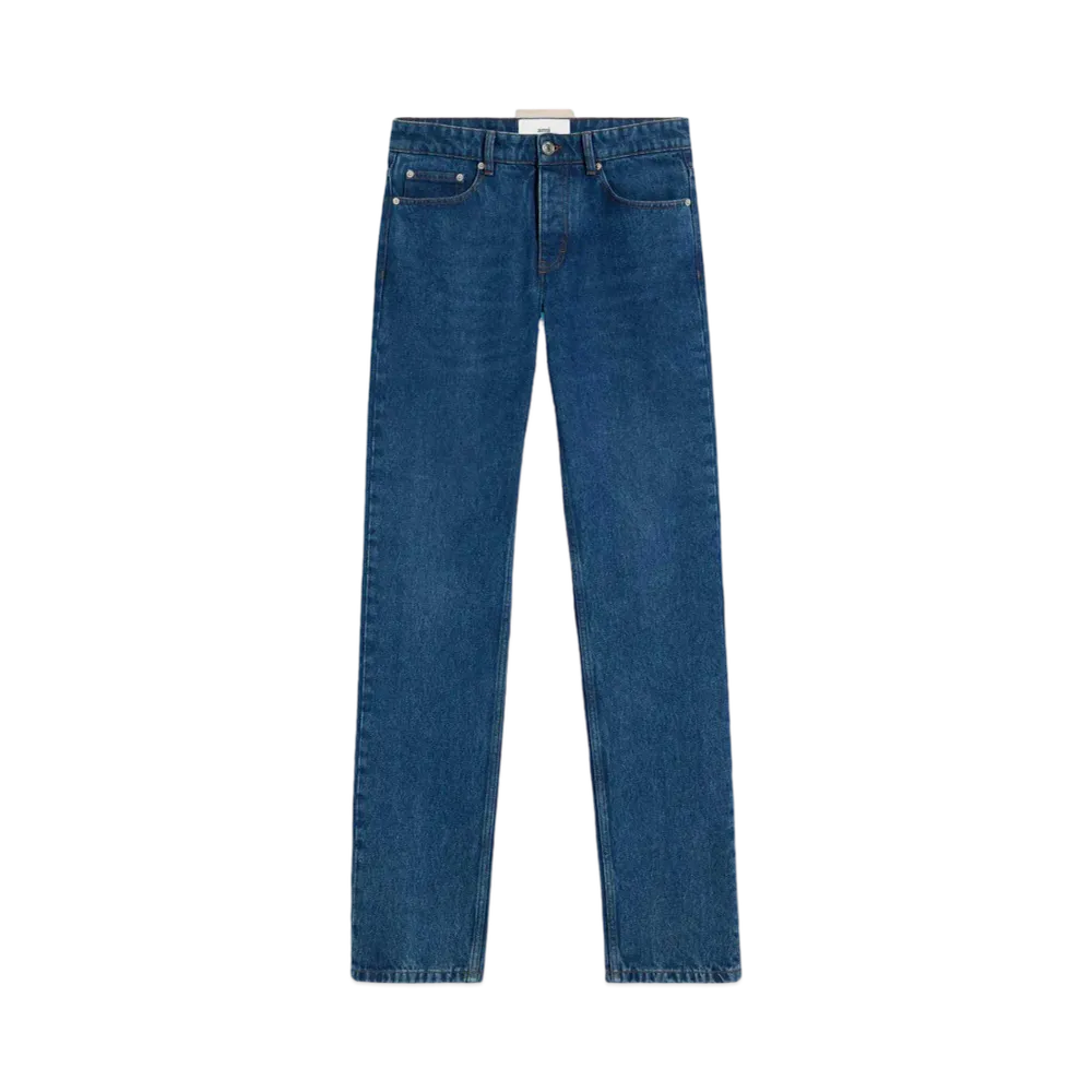 AMI PARIS Classic Fit Jeans "Used Blue"