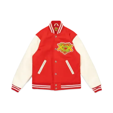 HUMAN MADE x KAWS Made Varsity Jacket Kids "Red"