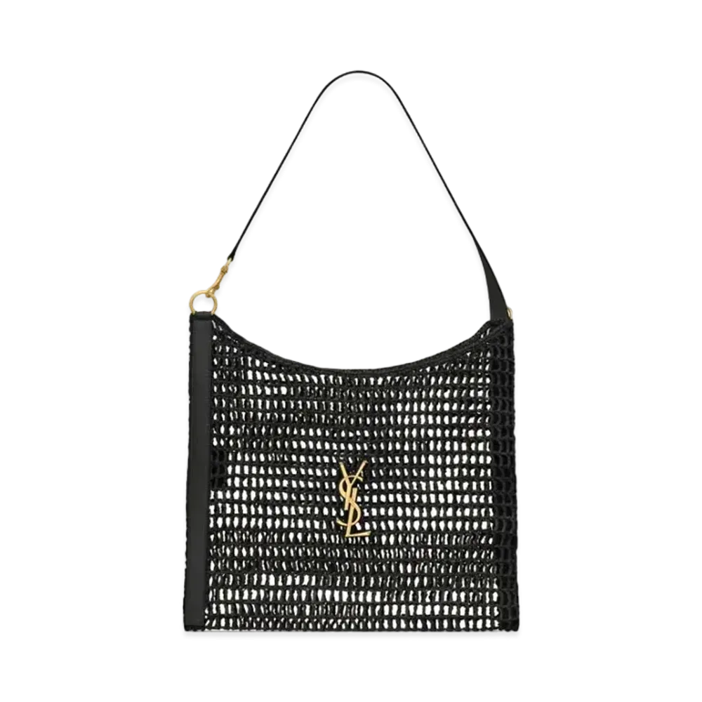 Saint Laurent Oxalis Bag in Raffia Macrame "Black"