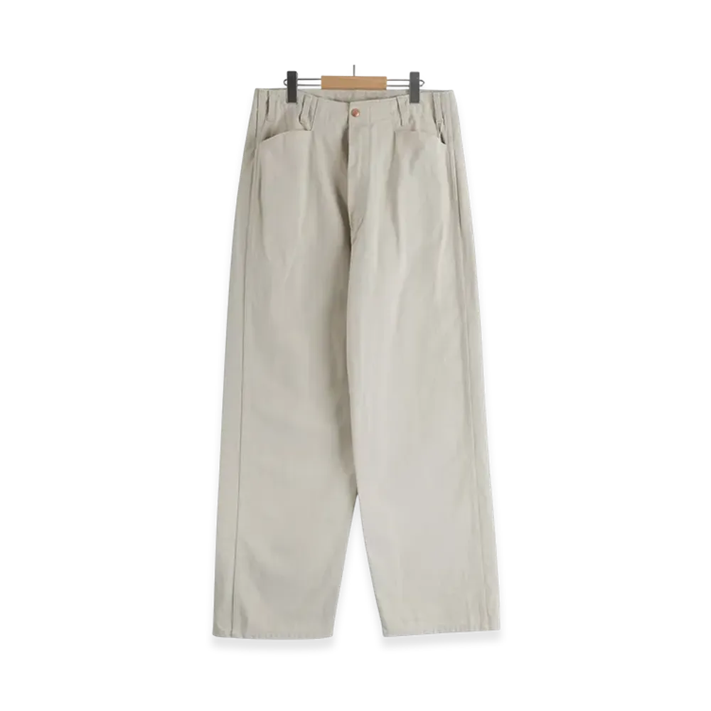 COMOLI Cotton Twill Work Pants "Ivory"