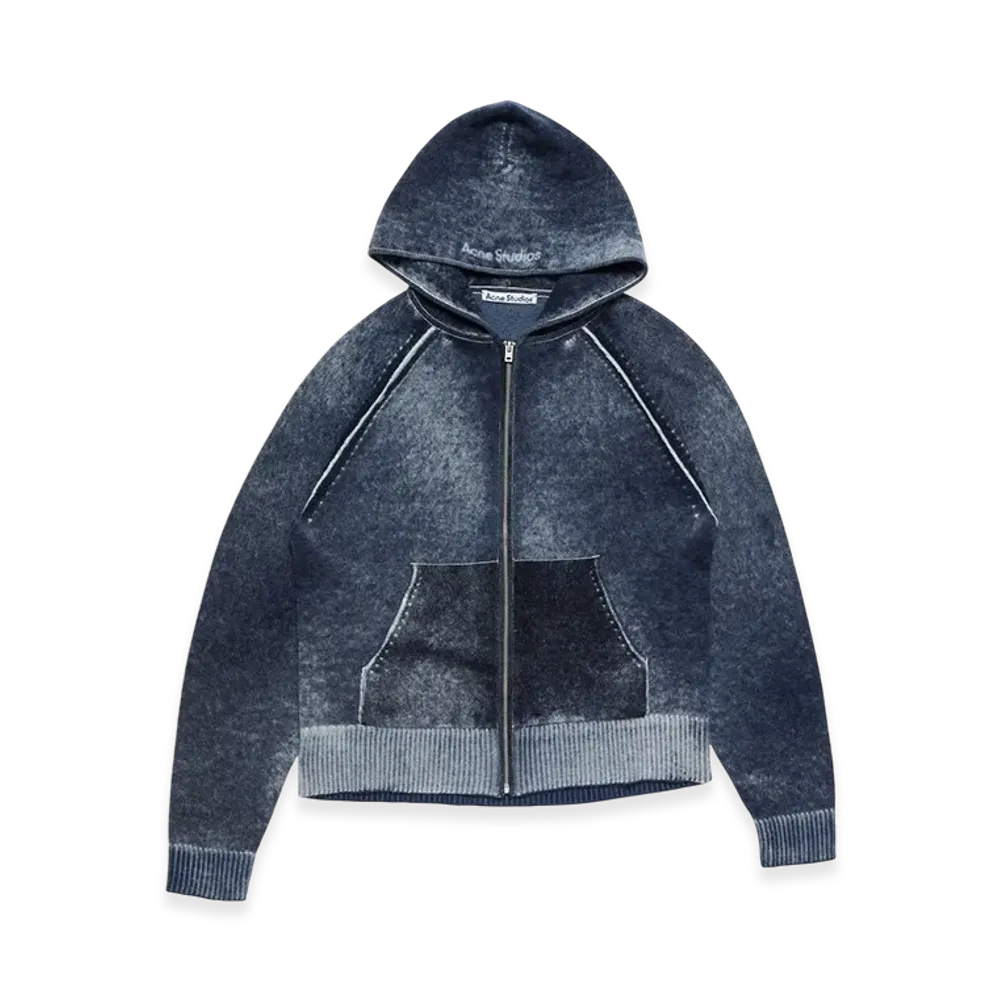 Acne Studios Hooded Zipper Sweatshirt "Navy Blue"