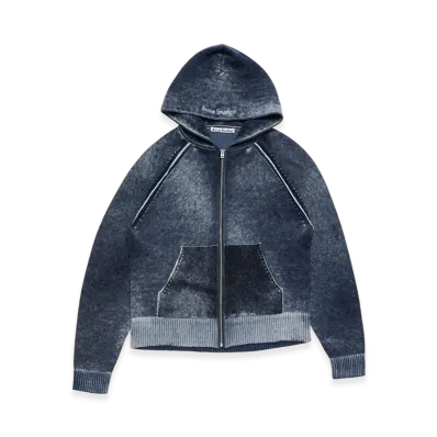 Acne Studios Hooded Zipper Sweatshirt "Navy Blue"