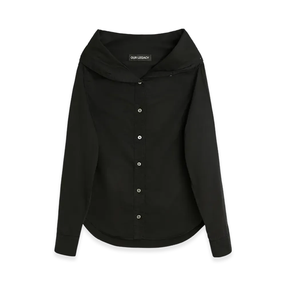 OUR LEGACY Women's Kaonashi Shirt "Black Satin"