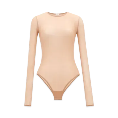 Saint Laurent Women's Bodysuit in Stretch Jersey "Beige"