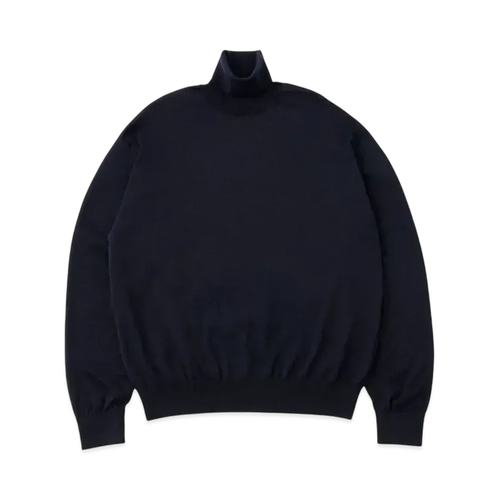 everyone High Gauge Turtle Knit Sweater "Navy"