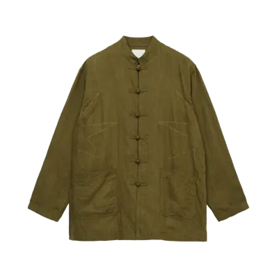 GDC x S'YTE Vintage Linen Chino Cloth Octagon Star Embroidery China Jacket "Khaki"