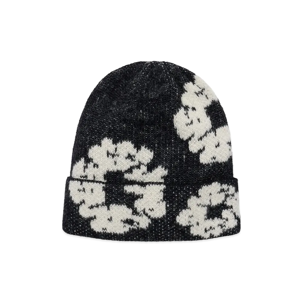 DENIM TEARS Cotton Wreath Alpaca Wool Knit Beanie "Black"