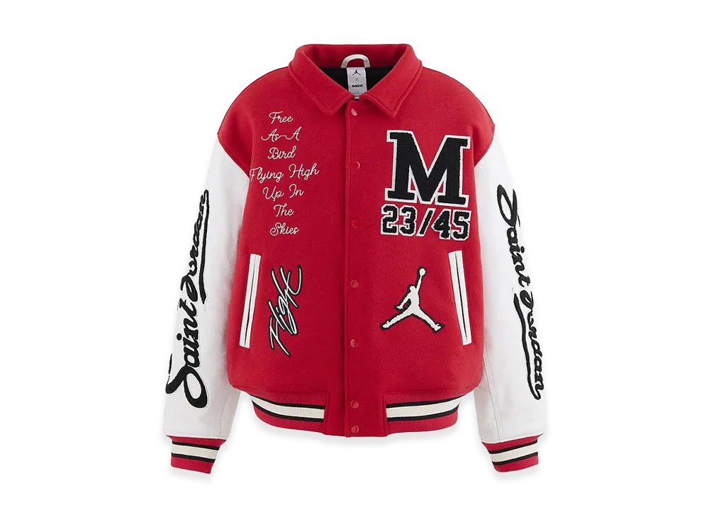 Nike Jordan x SAINT Mxxxxxx M J SM Varsity Jacket "Red/White"