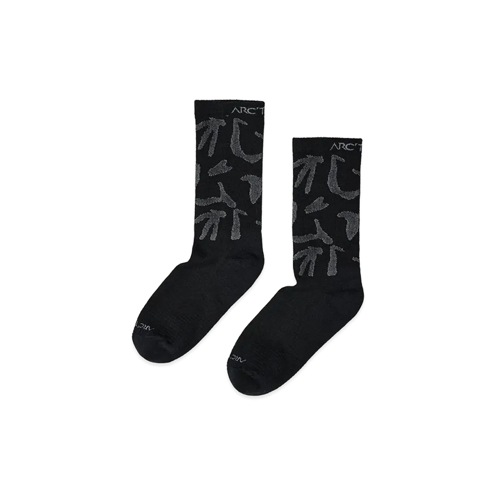 ARC'TERYX Merino Wool Grotto Mid Sock "Black/Graphite" X000010461