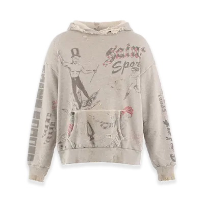 SAINT Mxxxxxx x Alexis Ross ALX Hoodie Drawing "Gray"