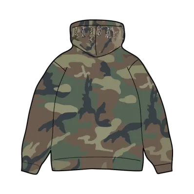 Supreme Overdyed Studded Hooded Sweatshirt "Woodland Camo"