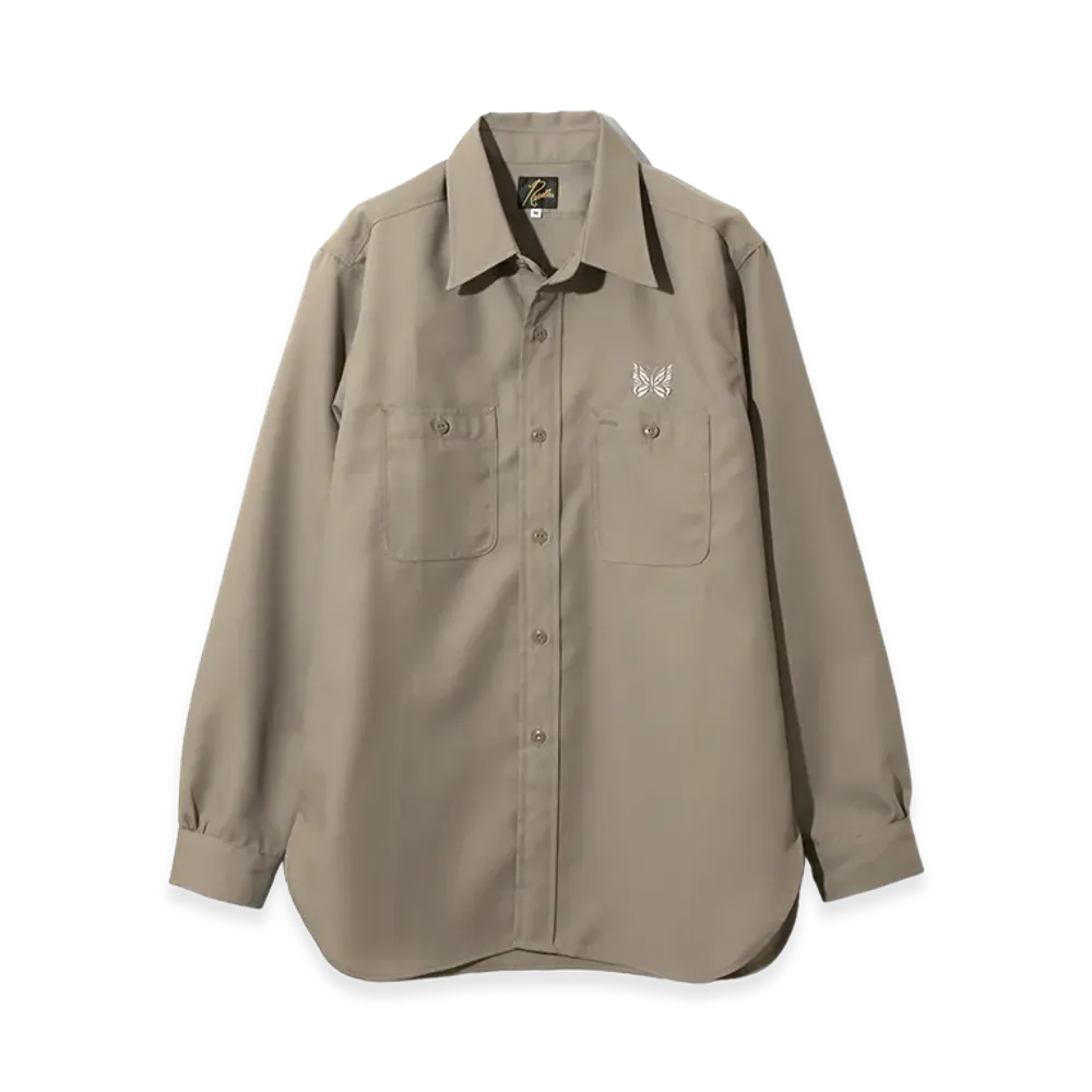 NEEDLES Work Shirt - PE/W Gabardine "Greige"