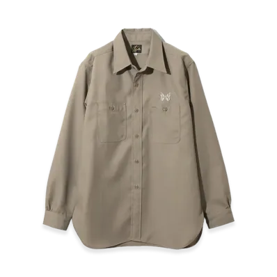 NEEDLES Work Shirt - PE/W Gabardine "Greige"