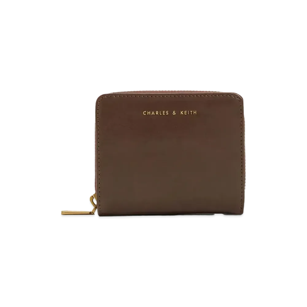 CHARLES & KEITH Zip Around Small Wallet "DarkBrown"
