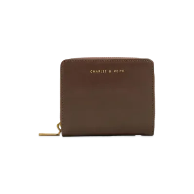 CHARLES & KEITH Zip Around Small Wallet "DarkBrown"