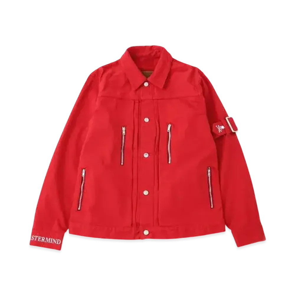 mastermind WORLD Bondage Denim Jacket "Red"