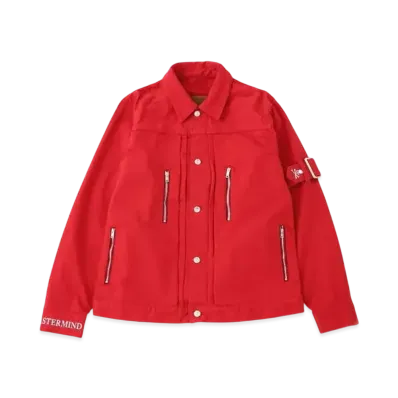 mastermind WORLD Bondage Denim Jacket "Red"