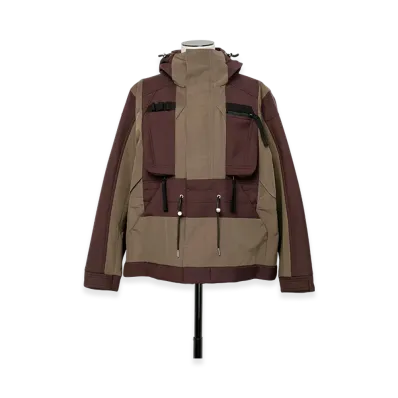 sacai Suiting Bonding x Grosgrain Blouson "Brown"