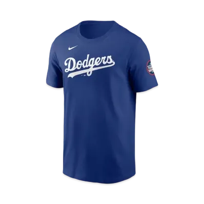 MLB Nike Dodgers Will Smith Name & Number Uniform Number T-Shirt 25MLB World Tour Tokyo Sleeve Patch "Blue"