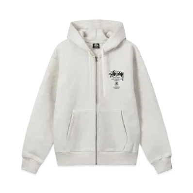 Stussy World Tour Zip Hoodie "Ash Heather"
