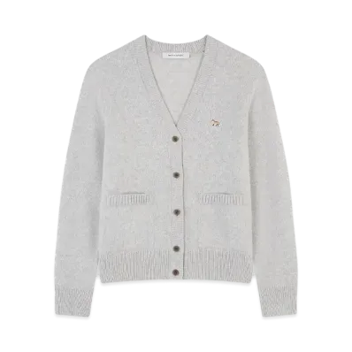 Maison Kitsune Baby Fox Patch Boxy Cardigan "Light Grey Melange"