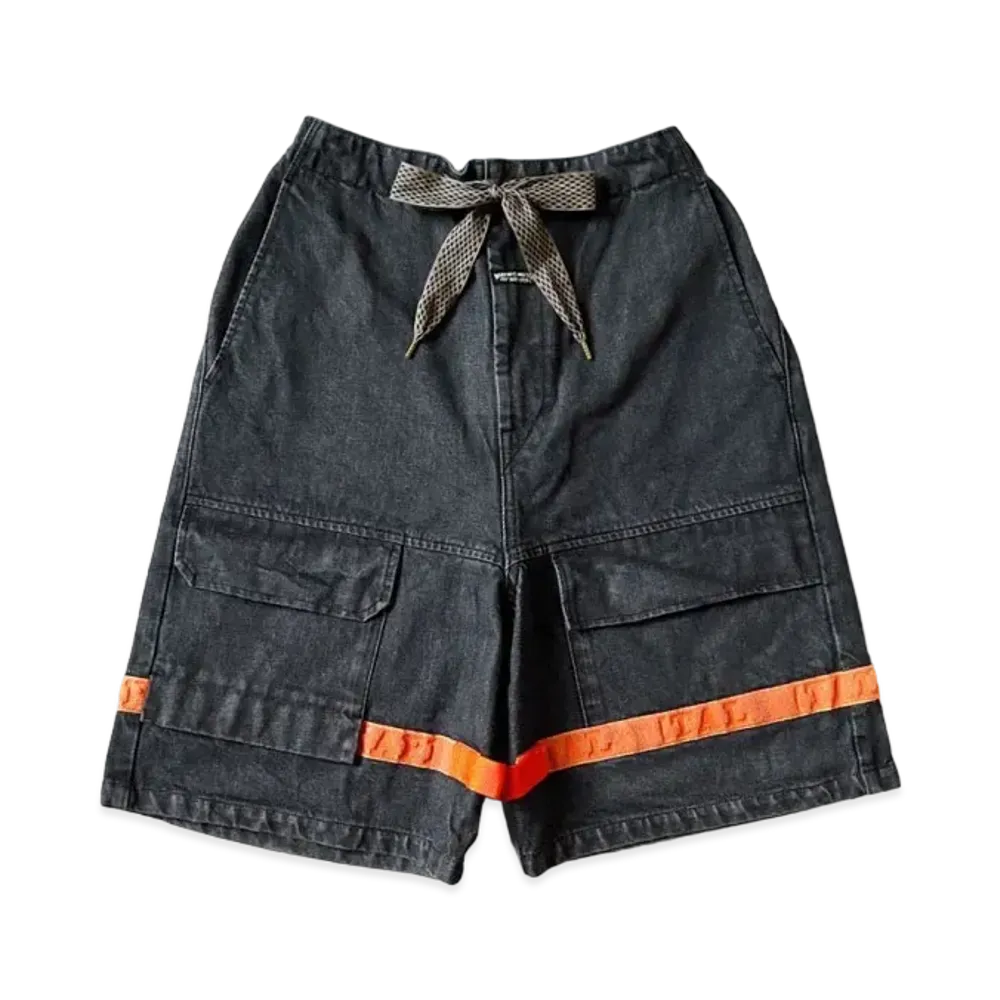 KAPITAL 14oz Black Denim Nouvelle Shuttle Shorts "Black"