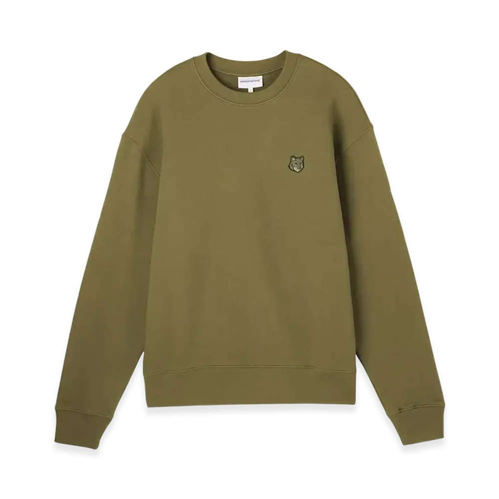Maison Kitsune Bold Fox Head Patch Comfort Sweatshirt "Khaki Green"