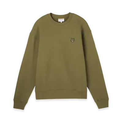 Maison Kitsune Bold Fox Head Patch Comfort Sweatshirt "Khaki Green"